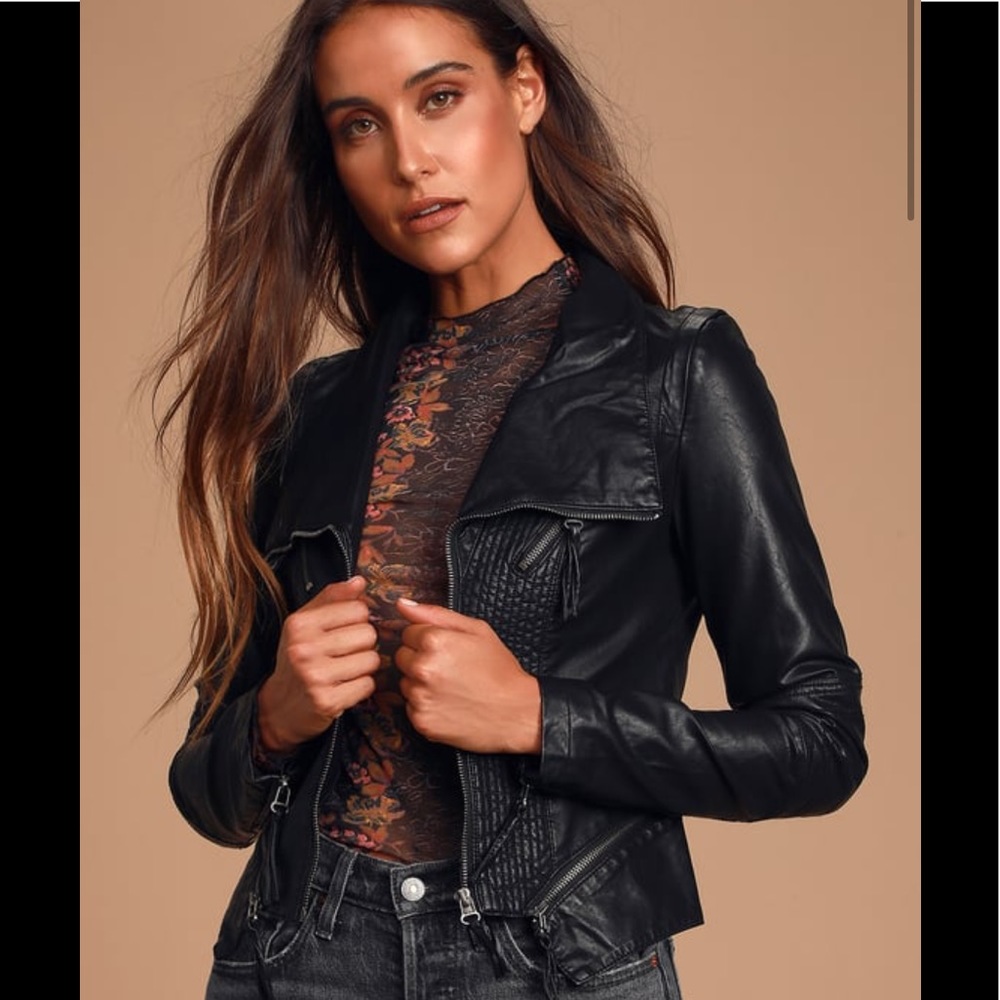 Lulus Black Vegan Leather Jacket